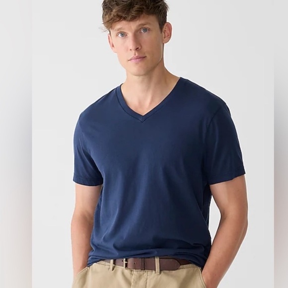 J crew Broken-in short-sleeve V-neck T-shirt navy - Picture 1 of 2